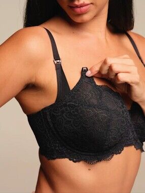 Bravissimo Millie Nursing Bra Black UK 30F US 30G